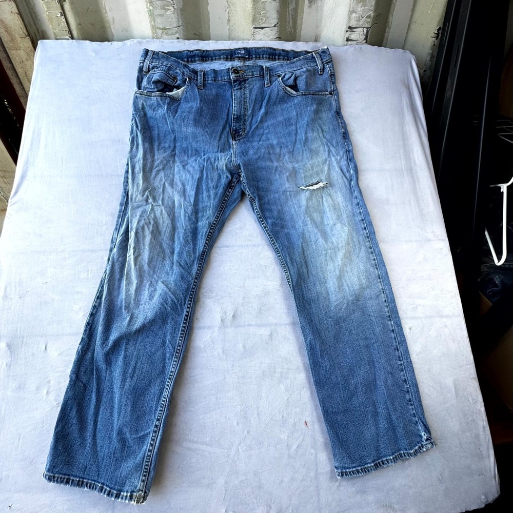 Foundry Jeans Mens 46x30 Blue Denim Cotton Stretch Distressed Everyday Wear